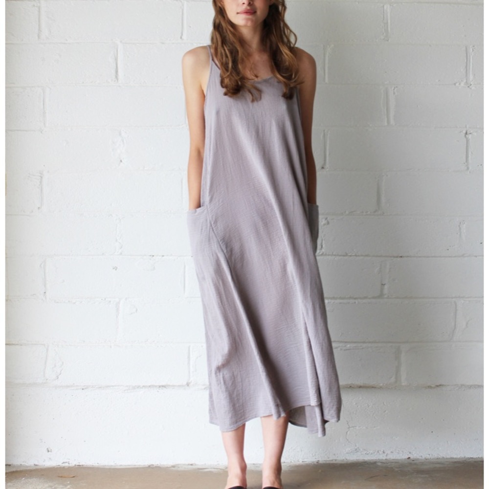esby lyla slip dress in driftwood (Gray)